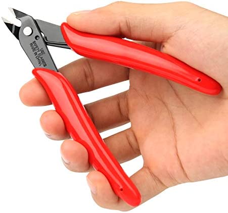 BOENFU Wire Cutters Zip Tie Cutters Micro Flush Cutter 2 Pack 5 Inch Precision Wire Clippers Hobby Snips Small Side Cutting Pliers for Jewelry Making, Electronics | Red