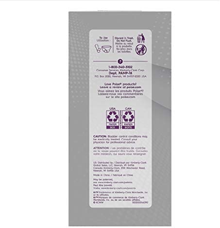 Poise Ultra Thin Pads with Wings Active Collection (Moderate - 18 Pads)