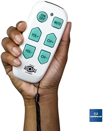 Universal Big Button TV Remote - EasyMote | Backlit, Easy Use, Smart, Learning Television & Cable Box Controller, Perfect for Assisted Living Elderly Care. White TV Remote Control
