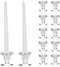 Okuna Outpost Crystal Glass Candle Holders for Candlesticks (2.4 x 2.3 Inches, 12 Pack)