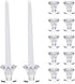 Okuna Outpost Crystal Glass Candle Holders for Candlesticks (2.4 x 2.3 Inches, 12 Pack)