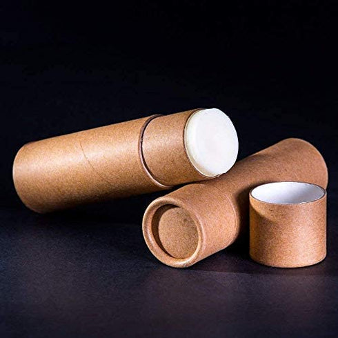 Healthcom 10 Pcs 1 Oz Paperboard Lip Balm Tubes Cardboard Lipstick Tube Kraft Paper Empty Refillable Lip Gloss Containers Chapstick Container Round Paper Solid Perfume Tube for DIY Cosmetic Lotions Deodorant,Brown