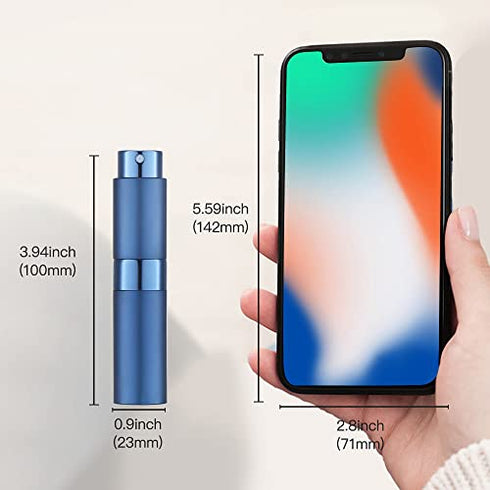Lisapack 8ML Atomizer Perfume Spray Bottle for Travel, Empty Refillable Cologne Dispenser, Portable Sprayer (Blue)
