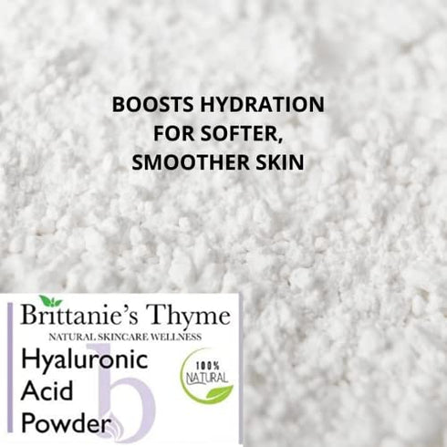 Brittanie's Thyme Pure Hyaluronic Acid Serum Powder, 40 Grams | High Molecular Weight, Cosmetic Grade, 100% Natural, Boosts Skin Hydration for Softer, Smoother Skin