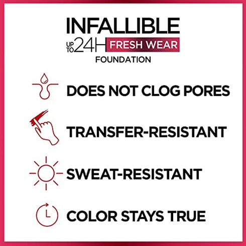 L'Oreal Paris Makeup Infallible Up to 24 Hour Fresh Wear Foundation, Natural Rose, 1 fl; Ounce