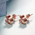 ERLUER Women's Mickey Stud Earrings Mouse Shape Rose Gold Platinum Plated Zircon Crystal Fashion Jewelry Earring For Women Party Gifts