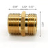 GESHATEN 3/4” GHT Male x 3/4” NPT Male Connector, Brass Garden Hose Fitting, Adapter, Industrial Metal Brass Garden Hose to Pipe Fittings Connect (2 Pack)