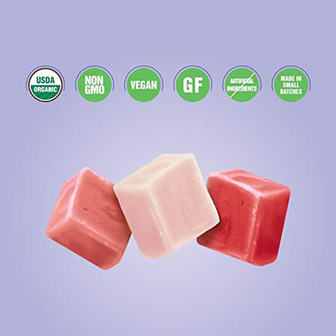 ORGANIC Sour Chewy Candies - Lovely Candy Co. 5oz Bag - Raspberry, Apple & Cherry Sour Candy Flavors | NO HFCS, GLUTEN or Fake Ingredients, 100% VEGAN!