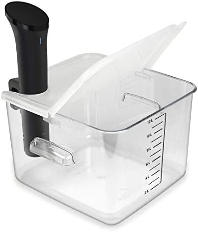 EVERIE Collapsible Hinged Sous Vide Lid Compatible with Anova Nano Sous Vide Cooker and Rubbemaid 12,18,22 Qt Sous Vide Container, Corner Mount ( Lid Only)(Container Not Included)