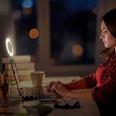 Video Conference Lighting Touch Control Ring Light for Computer Clip On Laptop Monitor for Webcam Lighting/Zoom Lighting/Live Streaming