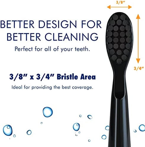 Sonic-FX Replacement Electric Toothbrush Heads Compatible with Fairywill, Sonic-FX and SnapWhite for Adults and Kids | Soft Charcoal/Nylon Bristles Sonic Replacement Toothbrush Heads (Black,Pack of 8)