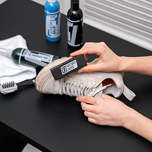 Factory Laced Shoe Cleaner Kit | Shoe Cleaner Sneakers Kit Includes: All Natural 8 Oz. Shoe Cleaner, Brush & Microfiber Towel - Sneaker Cleaner Kit for: Canvas, Mesh, Suede, Leather, and MORE!