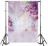 Laeacco Floral Background 5x7ft Oil Painting Watercolor Drawing Wall Flowers Photography Background Light Purple Blooming Spring Cherry Blossoms Abstract Photo Studio Backdrop Bokeh Children Photos