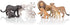 TOYMANY 8PCS 2-5" Plastic Jungle Animals Figure Playset Includes Baby Animals, Realistic Lion,Tiger,Cheetah,Black Panther Figurines with Cub, Cake Toppers Christmas Birthday Toy Gift for Kids Toddlers