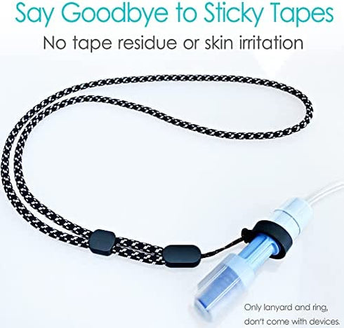 PD Catheter Lanyard Peritoneal Dialysis Holder Adjustable Length Secure Necklace Belt Accessories Women Men (2PCS Lanyards + 4PCS Silicone Rings)