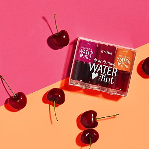 ETUDE Dear Darling Water Tint 3 Color SET 9.5g x 3color (21AD) | Vivid Color Lip Stain with Moisturizing Weightless & Non-sticky Finish Lip Stain | Smudge-proof & Lightweight Lip Tint | K-beauty