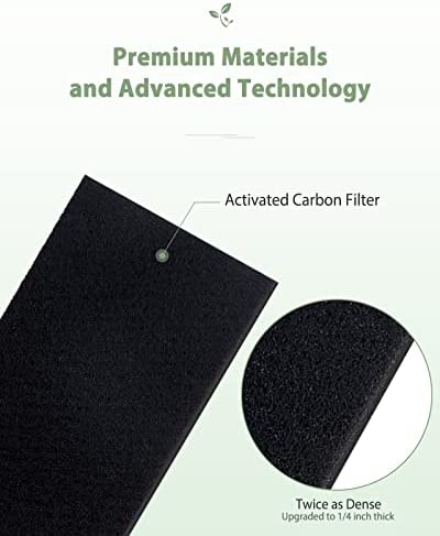 6-Pack HRF-A100 Carbon Pre Filter Compatible with Honeywell HPA100, HPA090 Series Air Purifiers, Thickened to 1/4 Inch