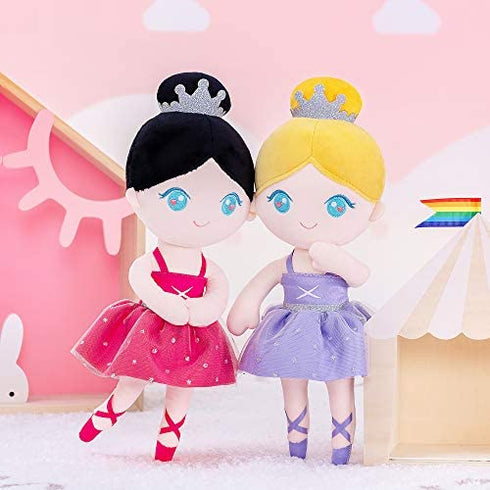 Gloveleya Baby Doll Girl Gift Ballerina Plush Soft Doll Light Purple 13 Inch with Gift Box…