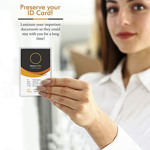 Tyh Supplies 100-Pack 2 x 3.5 Inch 5 Mil Business Card Clear Hot Glossy Thermal Laminating Pouches Lamination Sheet Laminator Pockets