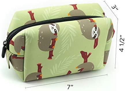 LParkin Sloth Gifts Capacity Pencil Case Bag 8.5" Long x 4.5" Wide x 4.5" Tall Green 1 Pack