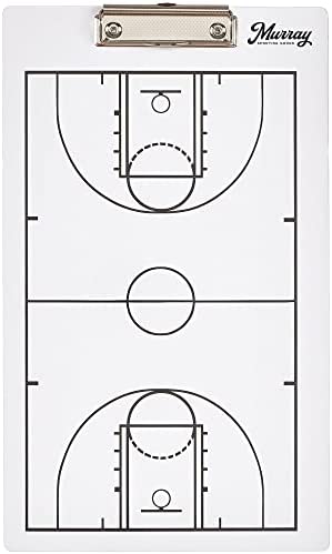 Murray Sporting Goods Basketball Coaches Clipboard | Dry Erase Double-Sided Basketball Clipboard for Coaching | Double-Sided Basketball Coach Marker Whiteboard