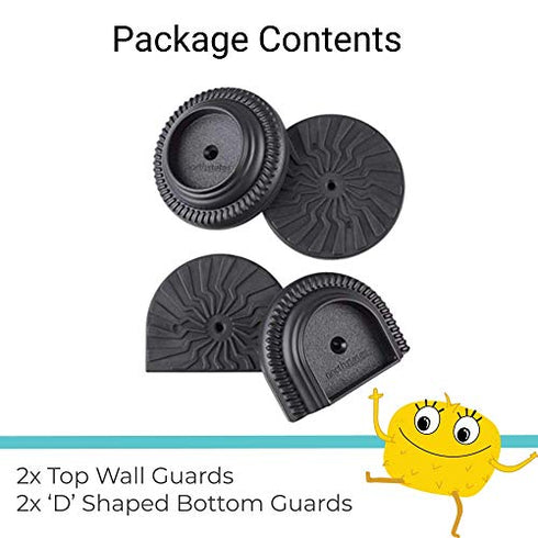Toddleroo by North States Baby Gate Wall Guards: Provides Extra Safety and Stability for Most Pressure Mounted Gates, Protects Walls from Damage, Black, 4 Count