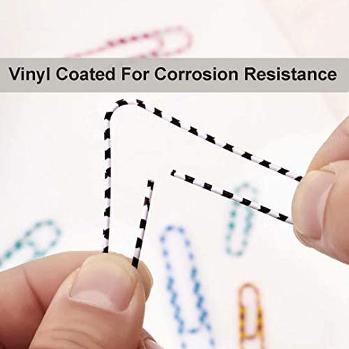 Vinaco Paper Clips Color Stripe, 100 Pack Large Paper Clips 2 Inch (50 mm), Durable & Rust Resistant, Jumbo Paper Clips. Great for Office, School and Personal Use