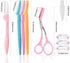 12 Pcs Eyebrow Razor, Face Razors for Women, Exfoliating Eyebrow Trimmers, Eyebrow Grooming Shaper for Women Face, Peach Fuzz, Hair Removal, Facial Razors for Women Face Dermaplane Glow Razor
