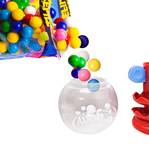 Gumball Machine for Kids with Gumballs - Bubble Gum Mini Candy Dispenser | Piggy Bank for Kids - Receive Red or Yellow Machine Colors May Vary - Sunny Days Entertainment