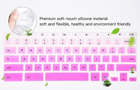 Keyboard Cover for Samsung Chromebook 4 3 XE310XBA XE500C13 XE501C13 11.6/Chromebook 4 XE350XBA 15.6/11.6 Chromebook 2 XE500C12/Chromebook Plus V2 XE520QAB XE521QAB 12.2" Keyboard Skin, Pinkish Purple