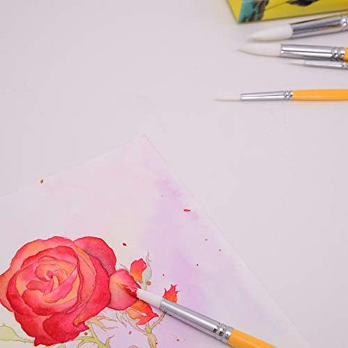 HIMI 5 Piece Water Color Brush Set for Watercolor Acrylic Oil Painting & Gouache Art(Yellow)
