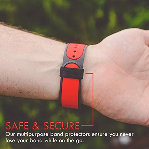 Lingito 8 Pack Magic Band Protectors | Multi-Color Smart Watch Security Bands | Made for Fitbit Charge, Charge HR, Garmin Vivofit, Disney Magic Band 2.0 & More!