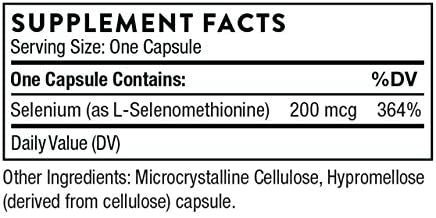 Thorne Selenium - 200 mcg Selenium Supplement for Antioxidant Support - 60 Capsules