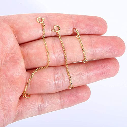 14K Gold Necklace Extender 925 Sterling Silver Chain Extension Necklace Bracelet Anklet Extender for Jewelry Making?1 2 3 inch?