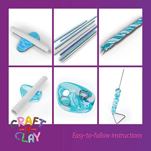 Clay Jewelry Making Kit Arts and Crafts for Girls Gifts Ages 8 9 10 11 12 Teen Year Old - Fun DIY Girl Craft Christmas & Birthday Gift Ideas for Creative Preteen Kids - Makes 3 Bracelets & 3 Necklaces