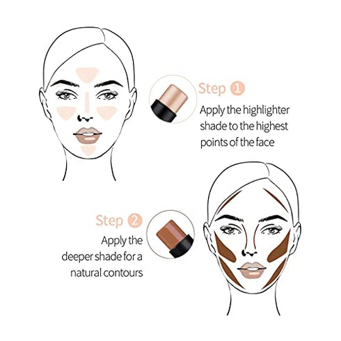 SUMEITANG 4 Pcs Cream Contour Foundation Stick, Highlighter & Bronzer Pen, Face Brightens & Shades Pencil, Highlighting Shade Longwear Makeup, Highlight Bronzer Shaping Trimming Stick Cream