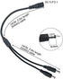Litever Power Splitter, 2 Way, 1 Female Jack to 2 Male Plugs, 5.5mm x 2.1mm, 1:2, Y Adaptor Copper Cable, for CCTV Camera & LED Strip Lighting Power Supply Connector