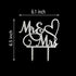 AMINJIE Mr and Mrs Cake Topper, Bride and Groom Sign Wedding/Engagement Cake Toppers Decoration, Silver Glitter Acrylic