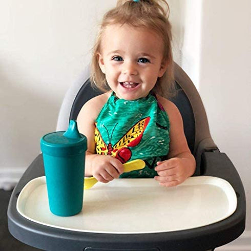 Re Play - 10 oz. No-Spill Sippy Cups for Baby, Toddler, & Child - Made in USA from Recycled Milk Jugs - BPA-Free, Dishwasher Safe - Under The Sea - Lime Green, Aqua, Sky Blue, Navy - 4 Pack
