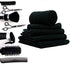 Simpli-Magic 79178 Cotton Hand Towels, 16"x27", 12 Pack, Black, Not Bleach Proof 12 Count