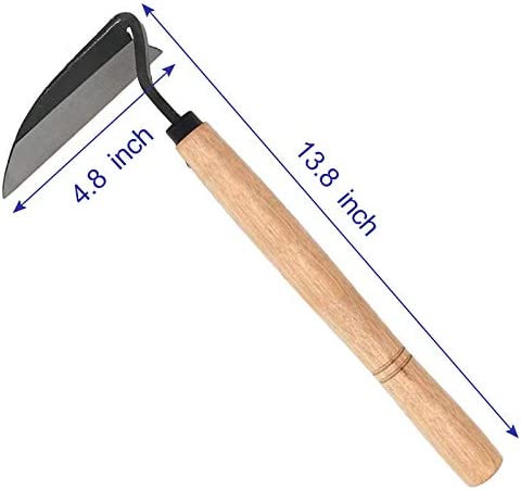 BOHAI Weeding Sickle, Japanese Style Sickle Garden Hoe Hand Weeder Tool Very Sharp Edge(Full Size)