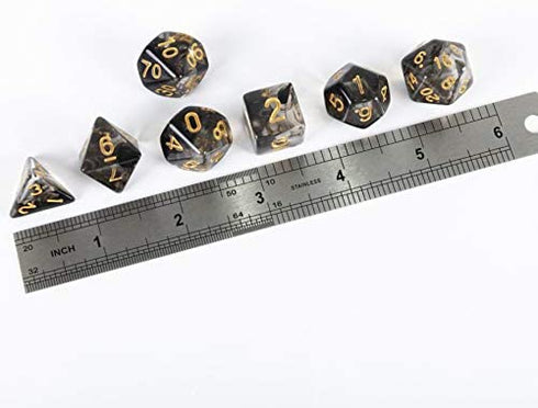 2 Sets Transparent Resin Polyhedral 7-Die Dice Set Fit Dungeons and Dragons Smoke DND Dice for Role Playing Game RPG MTG Table Game Dice (Black, White)