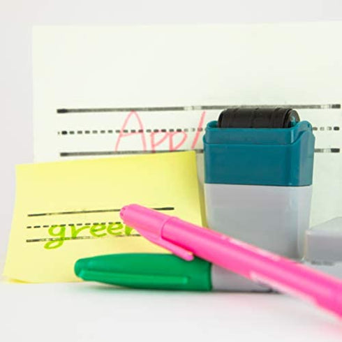 ¾’’ Dashed Handwriting Line Stamp – Writing Aid for Pre-K, Kindergarten & Special Ed -Self Inking Stamp, Rolling, Handheld