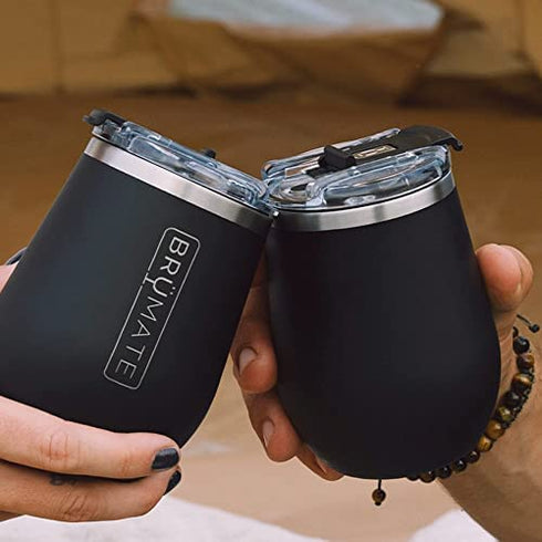 BrüMate Uncork'd XL MÜV - 100% Leak-Proof 14oz Insulated Wine Tumbler with Lid - Vacuum Insulated Stainless Steel Wine Glass - Perfect For Travel & Outdoors (Walnut)