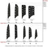 XYJ 9pcs Plastic Knife Covers or Sleeves,Knives Edge Guard or Case,Universal Sheath,Blade Guards Protector for Paring Utility Santoku Nakiri Bread Carving Chef Cleaver, Kitchen Knife Cover or Sleeve