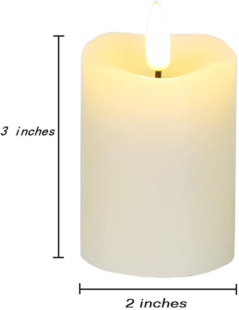 Eywamage Timer Flameless Votive Candles 2" x 3", Flickering Small LED Pillar Candles Batteries Included, Ivory Christmas Home Decor Set of 6