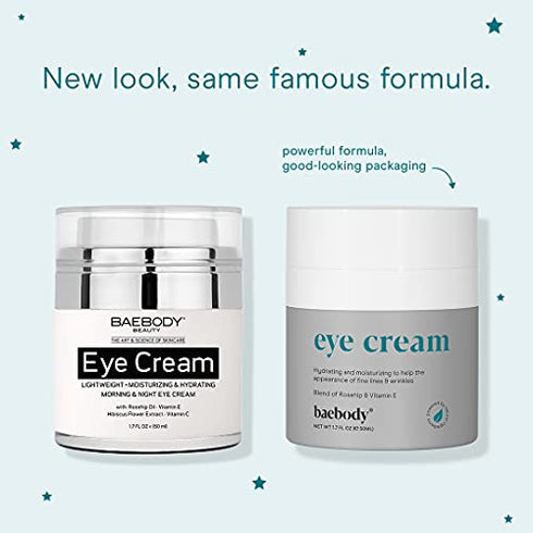 Baebody Eye Cream with Rosehip and Hibiscus to Reduce Puffiness and Dark Circles while Improving Elasticity, 1.7 Ounces