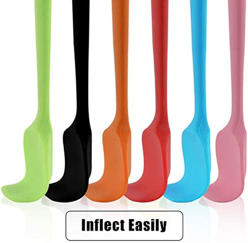 Silicone Spatulas, Small Rubber Spoon Spatula Heat Resistant Seamless One Piece Design Non-Stick Spoonula Flexible Scrapers Baking Mixing Tool(8.2" x 1.8" x 6 Pcs)