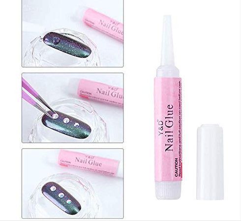 XICHEN 50 bottles Professiona Nail Art Glue for Beauty False Adhesive Transfer Tips Decorations Adhesive Transparent 2 ML(0.07 oz)/bottles,nail supplies for nail techs