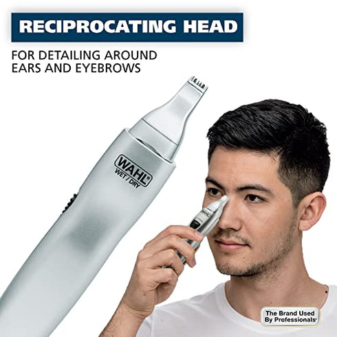 Wahl Men’s Nose Hair Trimmer, for Eyebrows, Nose & Ear Hair, No Pull, No Snag Guarantee, Battery Included - Model 5545-400